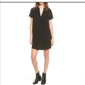 Lush Shift Dress Black Short Sleeve Crepe